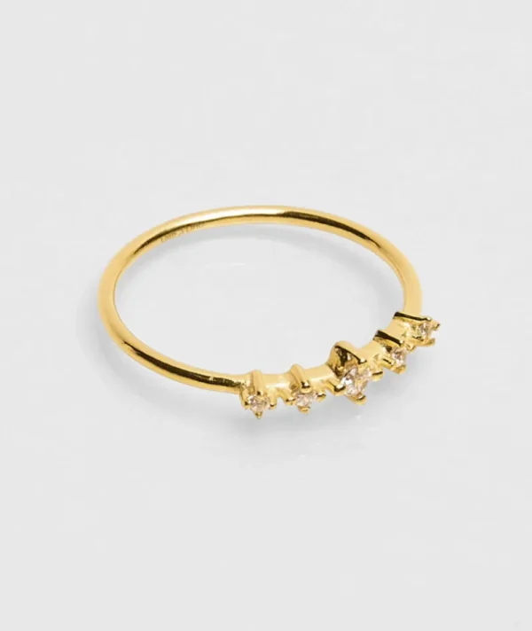Bague 5 Zircons Blanc^Une A Une Clearance