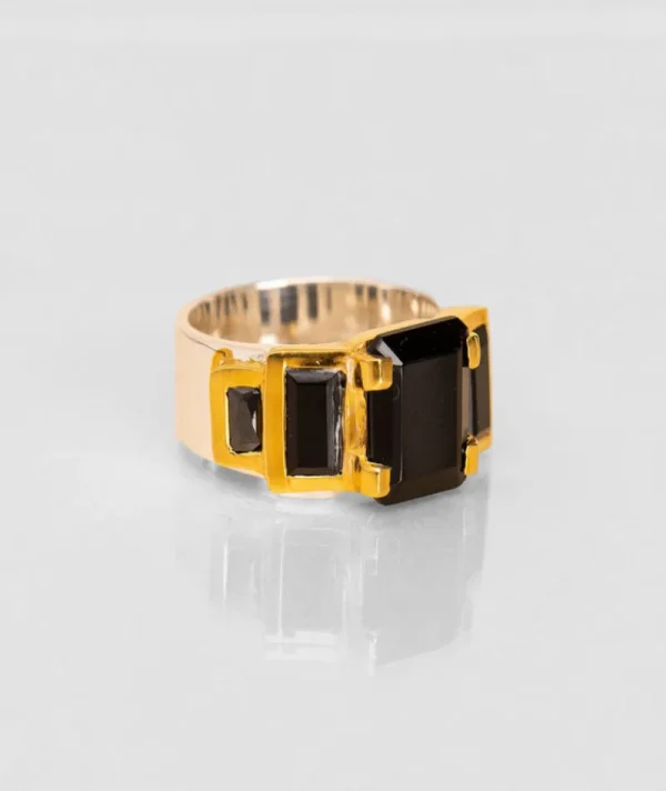 Bague Art Déco ONYX^Une A Une Fashion