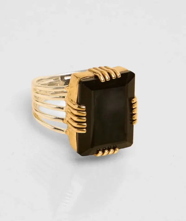 Bague Athena Onyx Noir^Une A Une Sale