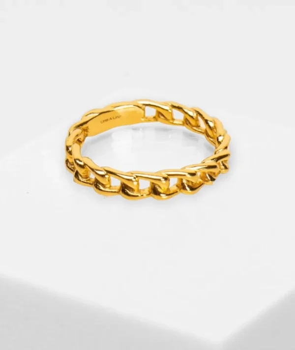 Bague Chaine Doré^Une A Une Sale