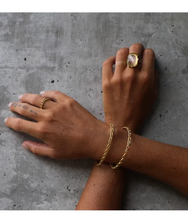 Bague Chaine Doré^Une A Une Sale