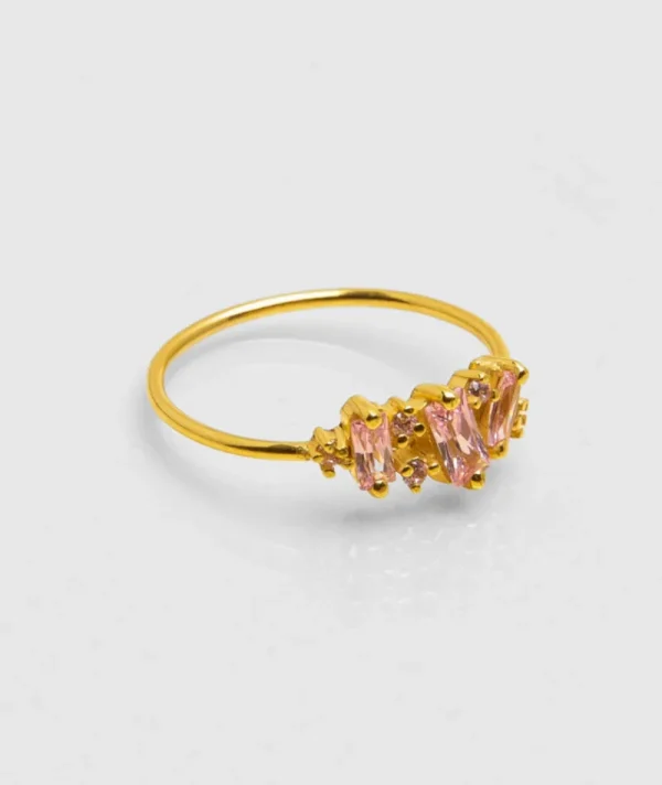 Bague crystal multi rose^Une A Une Hot
