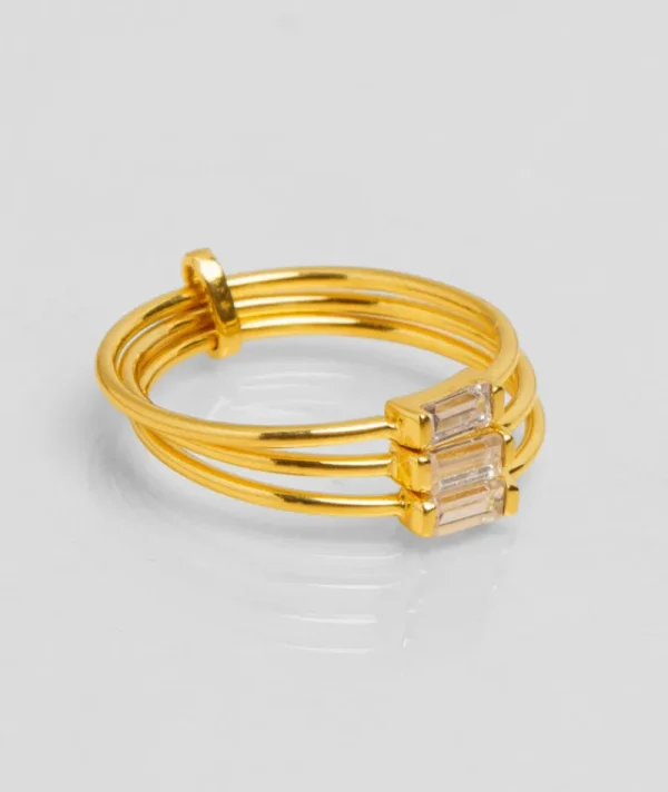 Bague crystal triple blanc^Une A Une Outlet