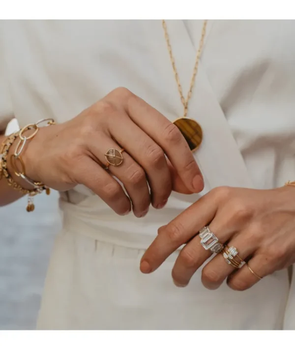 Bague crystal triple blanc^Une A Une Outlet