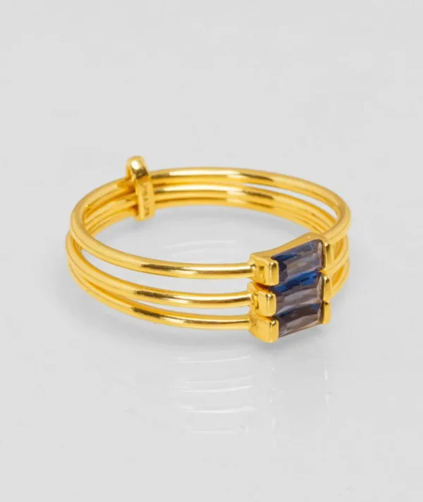 Bague crystal triple bleu saphir^Une A Une Best