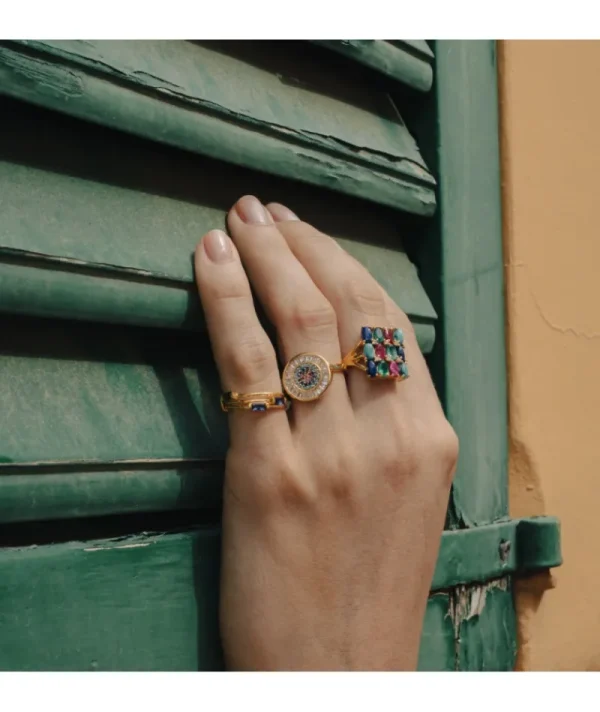 Bague crystal triple bleu saphir^Une A Une Best
