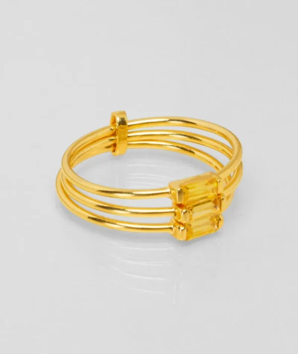 Bague crystal triple jaune^Une A Une Sale