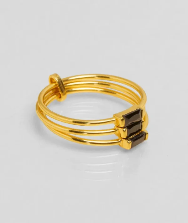 Bague crystal triple noir^Une A Une Online
