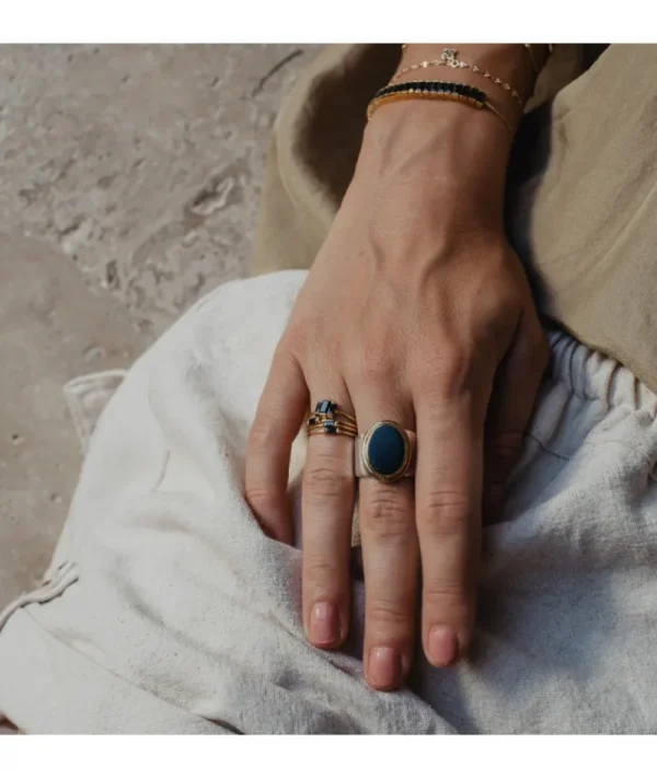 Bague crystal triple noir^Une A Une Online