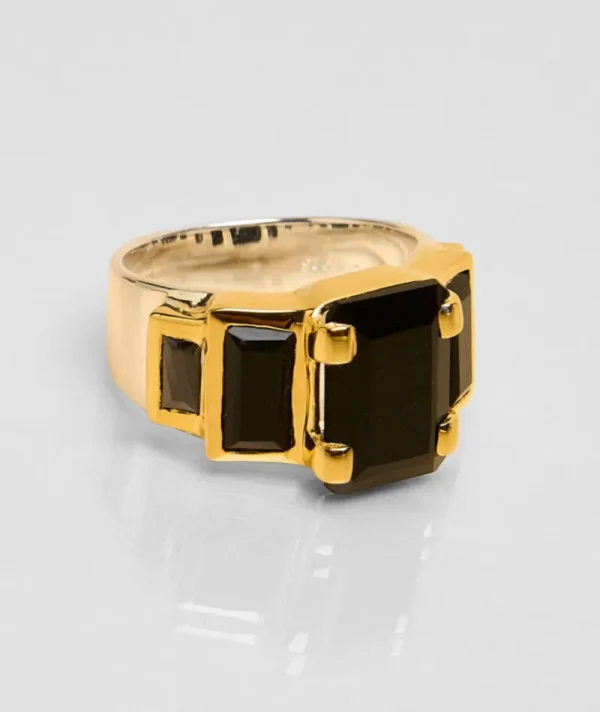 Bague Hathor Onyx Noir^Une A Une Hot
