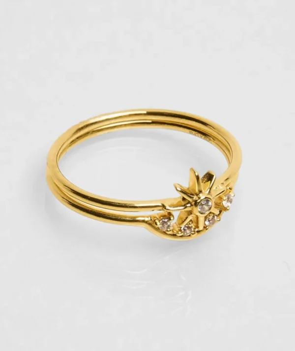 Bague Moon Star Blanc^Une A Une Hot
