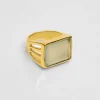 Bague Pondichery Rectangle Aqua Calcédoine^Une A Une Sale