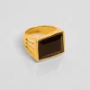 Bague Pondichery Rectangle Onyx Noir^Une A Une Discount