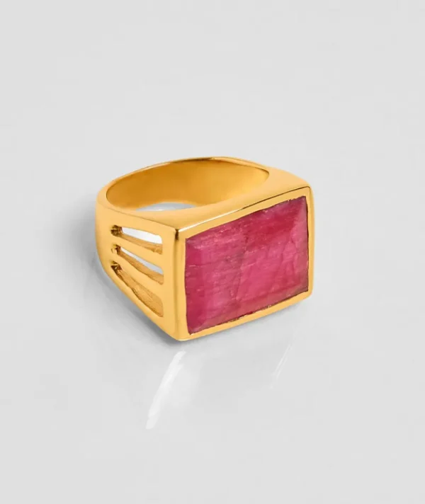 Bague Pondichery Rectangle Rubis^Une A Une New