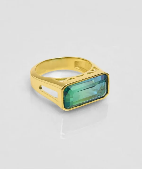 Bague Rainbow Bleu Vert^Une A Une Fashion