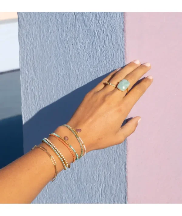 Bague Rectangle Amazonite^Une A Une Discount