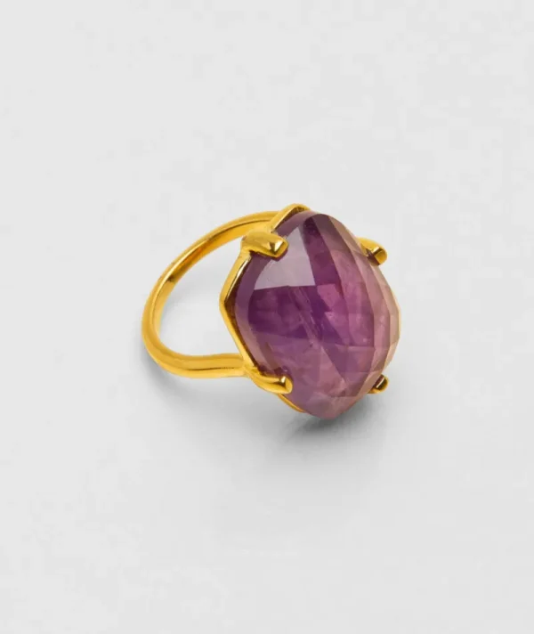 Bague Rectangle Améthyste^Une A Une Fashion