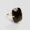 Bague Rectangle Argent Onyx Noir^Une A Une Hot