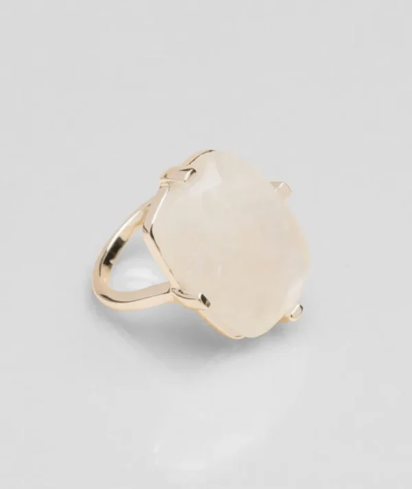 Bague Rectangle Argent Pierre De Lune^Une A Une Outlet