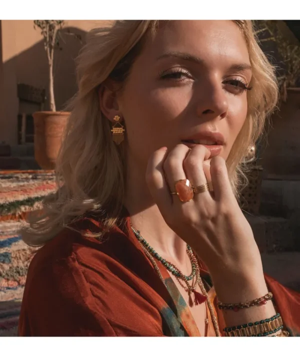 Bague Rectangle Pierre De Soleil^Une A Une Sale