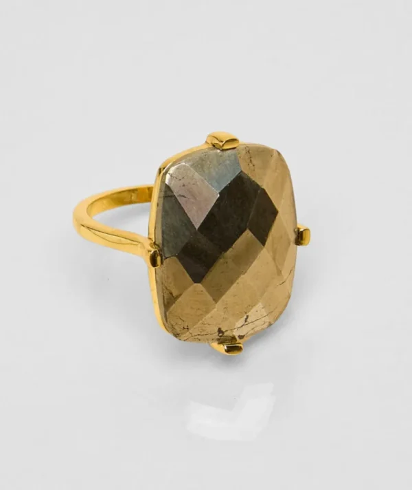 Bague Rectangle Pyrite^Une A Une Fashion