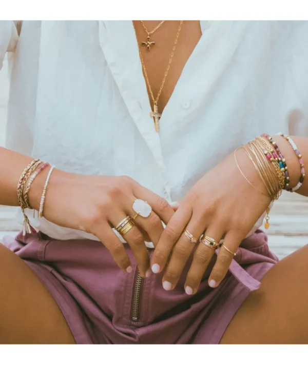 Bague Rectangle Quartz Rose^Une A Une Best