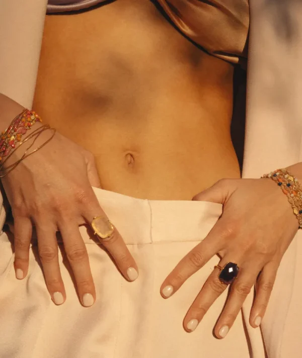 Bague Rectangle Quartz Rose^Une A Une Best