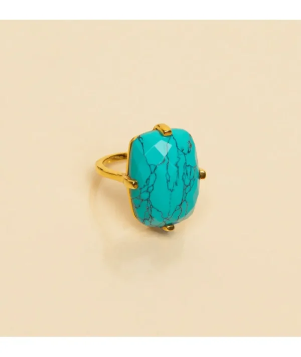 Bague Rectangle Turquoise^Une A Une Sale