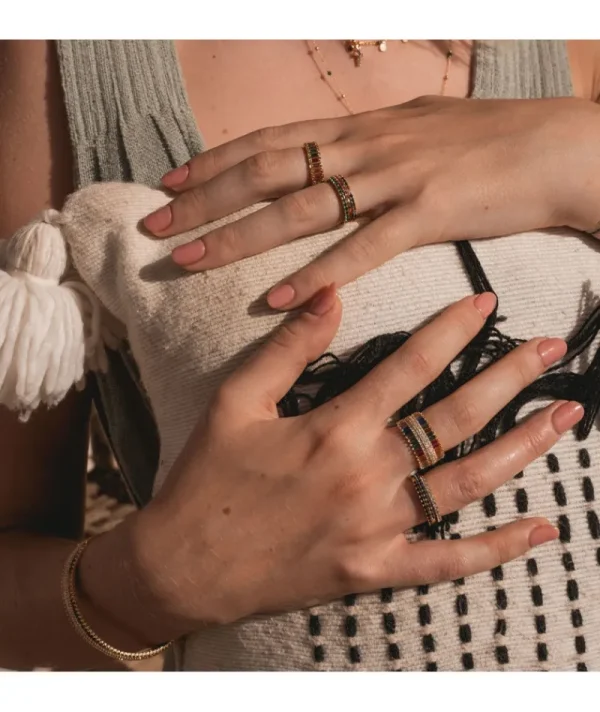 Bague Serpent Multicolore^Une A Une Discount