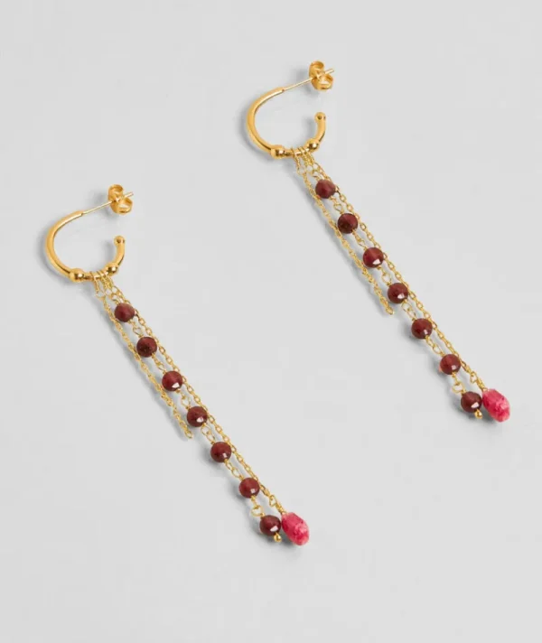 Boucles d'oreilles Alwar Grenat^Une A Une Hot