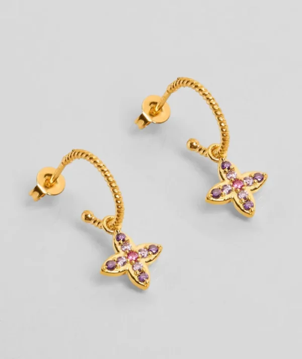 Boucles d'oreilles Inde Flower Violet^Une A Une Online