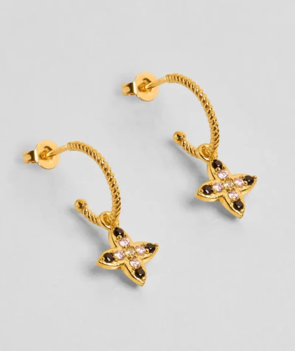 Boucles d'oreilles Inde Flower Noir^Une A Une Outlet