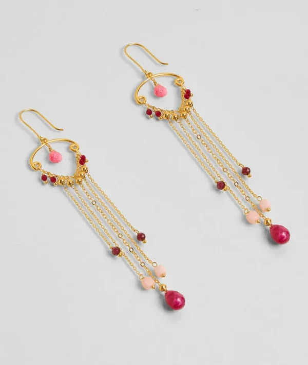 Boucles d'oreilles Multi Goutte Rubis^Une A Une Outlet