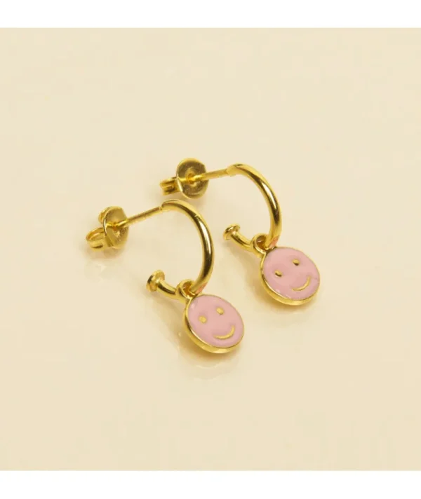 Boucles Smiley Rose Fluo^Une A Une Outlet
