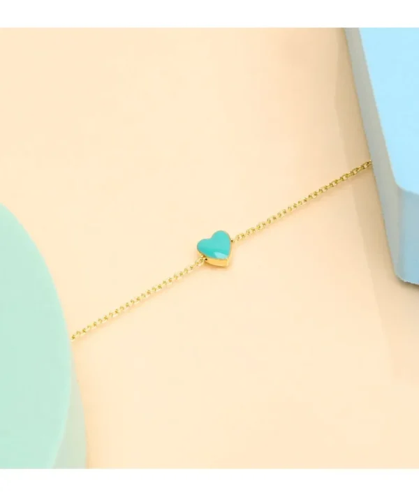 Bracelet coeur turquoise^Une A Une Outlet