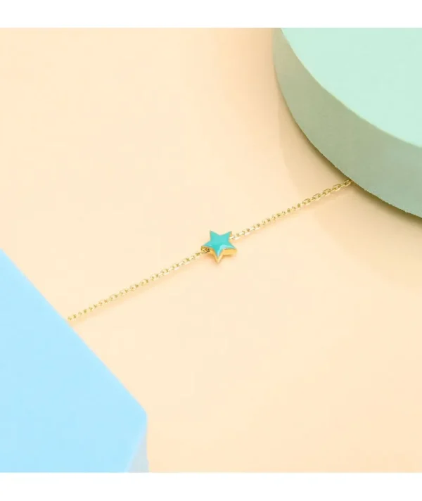 Bracelet etoile turquoise^Une A Une Fashion