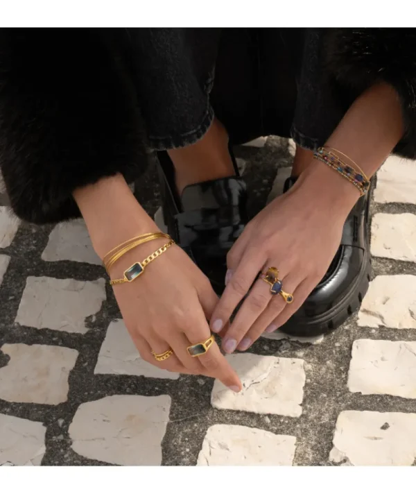 Bracelet Gourmette Rain Violet^Une A Une Hot