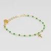 Bracelet inde croix emeraude^Une A Une Online