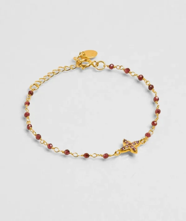 Bracelet Inde Flower Bordeaux^Une A Une Fashion