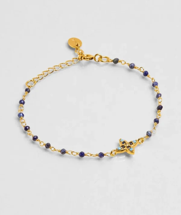 Bracelet Inde Flower Lapis^Une A Une Outlet