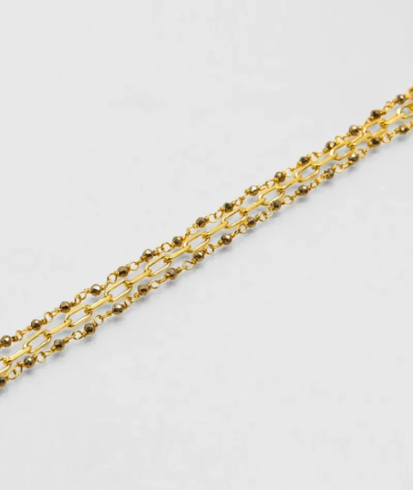 Bracelet inde triple pyrite^Une A Une Sale
