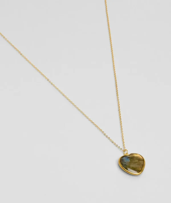 Collier Coeur Labradorite^Une A Une Sale