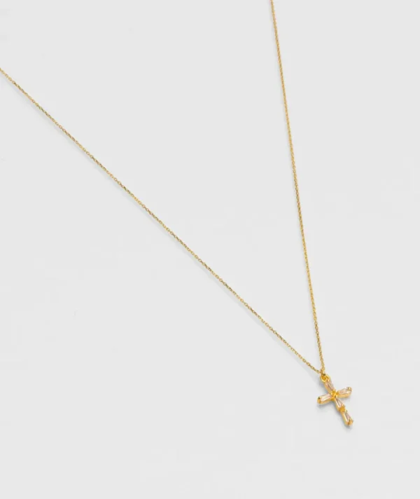 Collier Croix Zircons Blancs^Une A Une Clearance