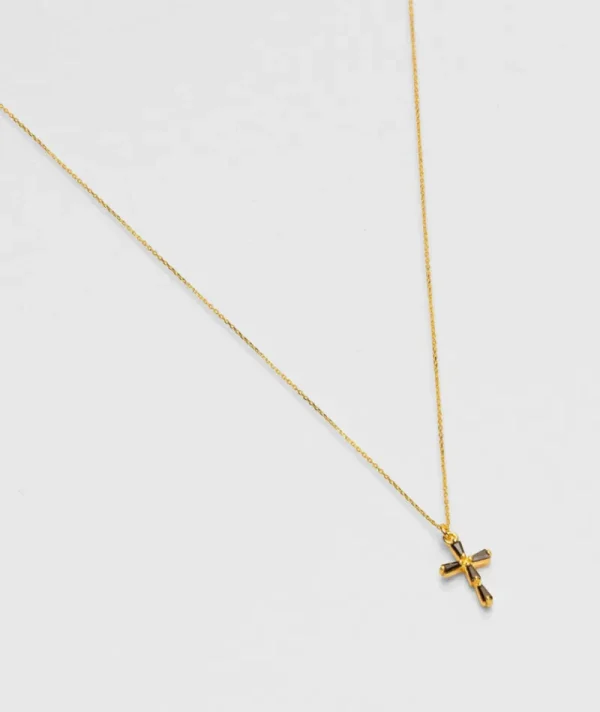 Collier Croix Zircons Noirs^Une A Une New
