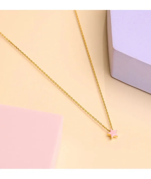 Collier etoile rose fluo^Une A Une Discount