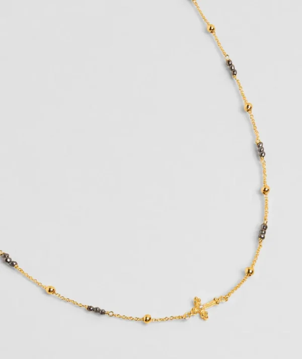 Collier Goa Croix Pyrite^Une A Une Sale