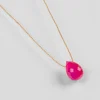 Collier Goutte Agate Fushia^Une A Une New