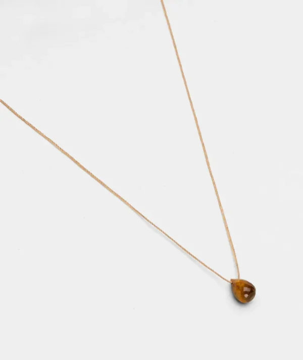 Collier Goutte Oeil De Tigre^Une A Une Sale