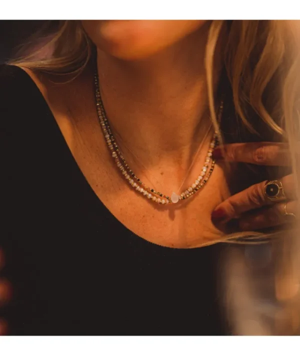 Collier Goutte Pierre De Lune^Une A Une Discount