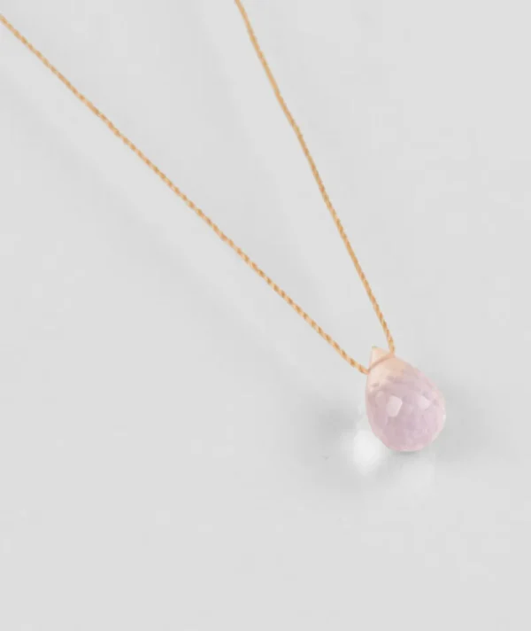 Collier Goutte Quartz Rose^Une A Une Hot